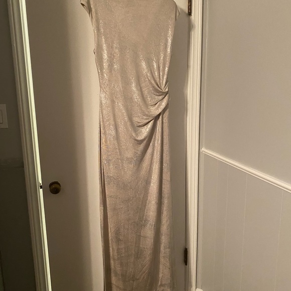 Connected Apparel metallic gold gown -size 14 - Picture 2 of 5